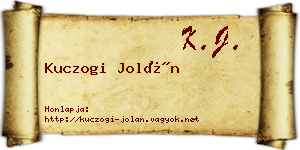 Kuczogi Jolán névjegykártya