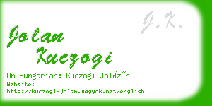 jolan kuczogi business card